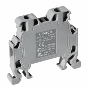 Bornera ONKA MRK 2.5 mm² Gris Tipo Tornillo para Riel DIN