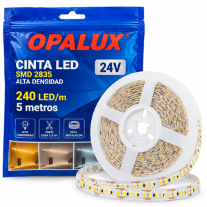 Cinta LED 2835 OPALUX 24V 240 LED/m – Rollo 5 m