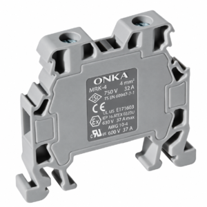 Bornera ONKA MRK 4 mm² Gris Tipo Tornillo para Riel DIN