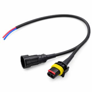 Conector hermético 2 pines con cable de 30 cm - Distribuidor Global Electric