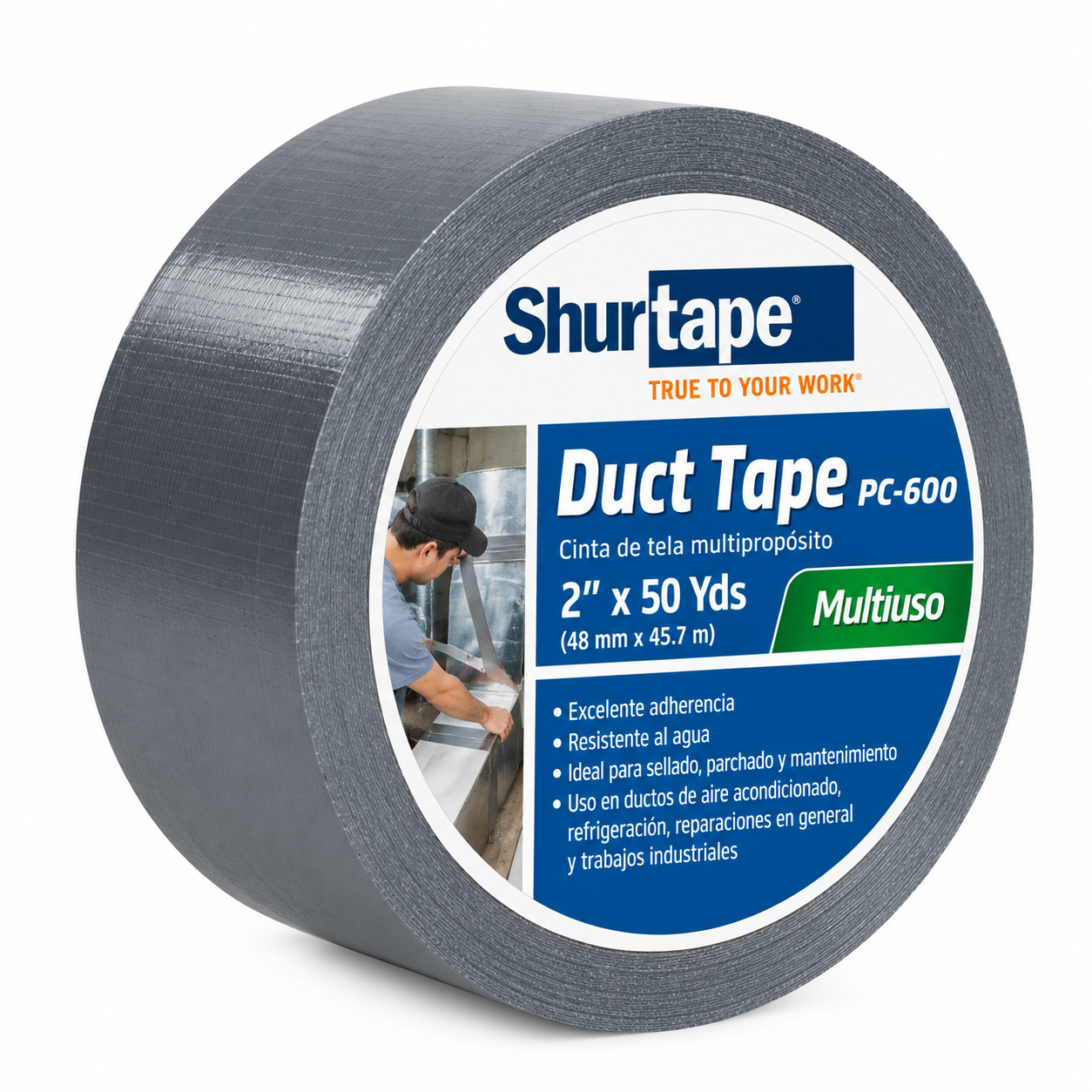 Cinta Duct Tape Tartan Shurtape PC-600 2x50 yd